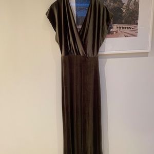 Olive Green Velvet Dress